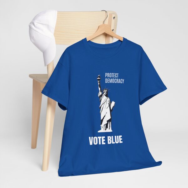 "Protect Democracy" Lady Liberty Vote Blue Unisex T-Shirt - Image 9