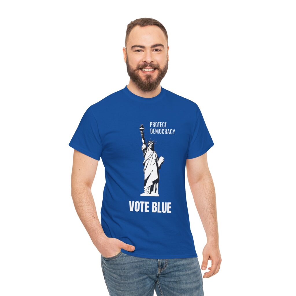 "Protect Democracy" Lady Liberty Vote Blue Unisex T-Shirt